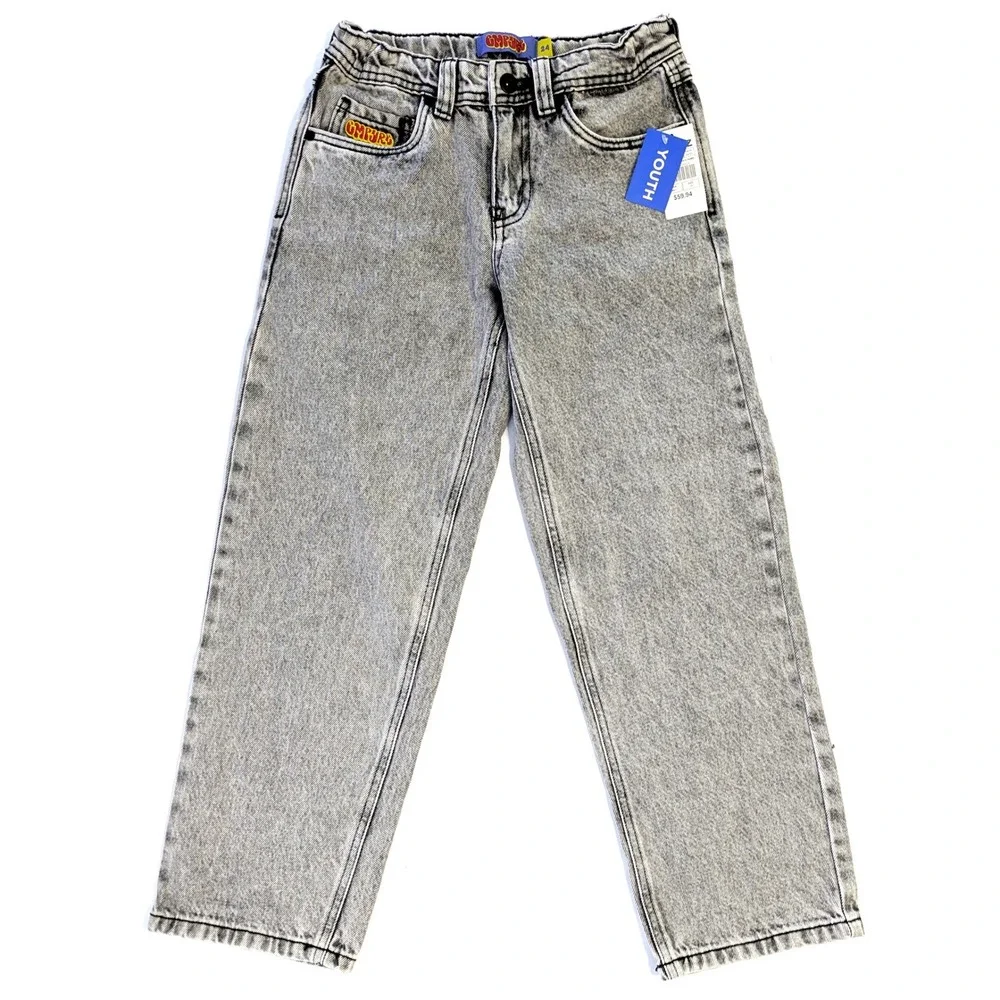 Empyre Relax Loose Fit Jeans Boy's Youth 24 Grey Acid Wash Skate Denim 24x26 NWT